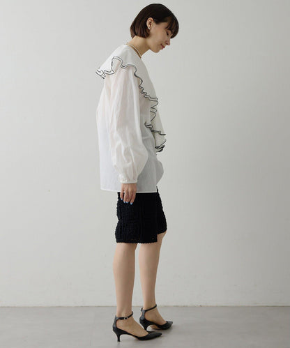 棉質荷葉邊襯衫