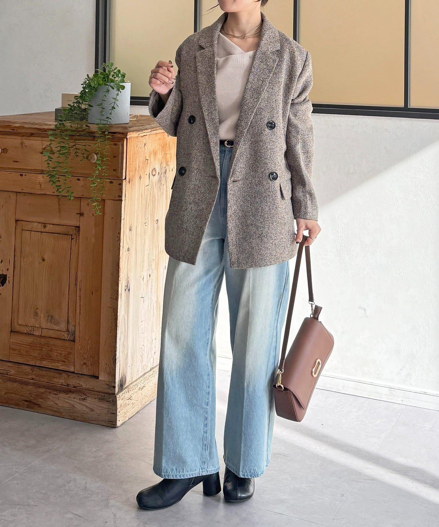 垂領羅紋針織套頭衫