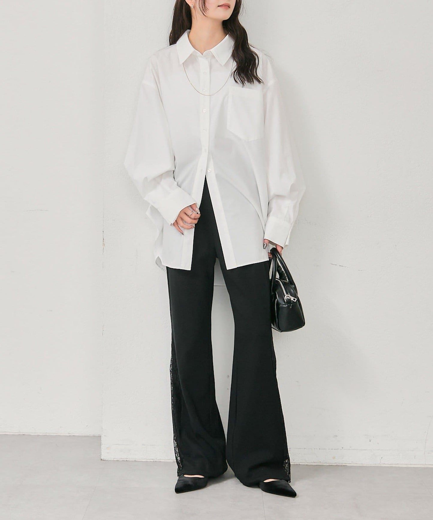 紐扣層疊寬鬆襯衫