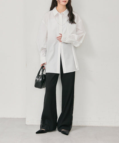 紐扣層疊寬鬆襯衫