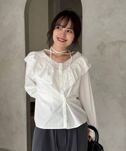 【@lily.s_y企畫】V型荷葉邊襯衫