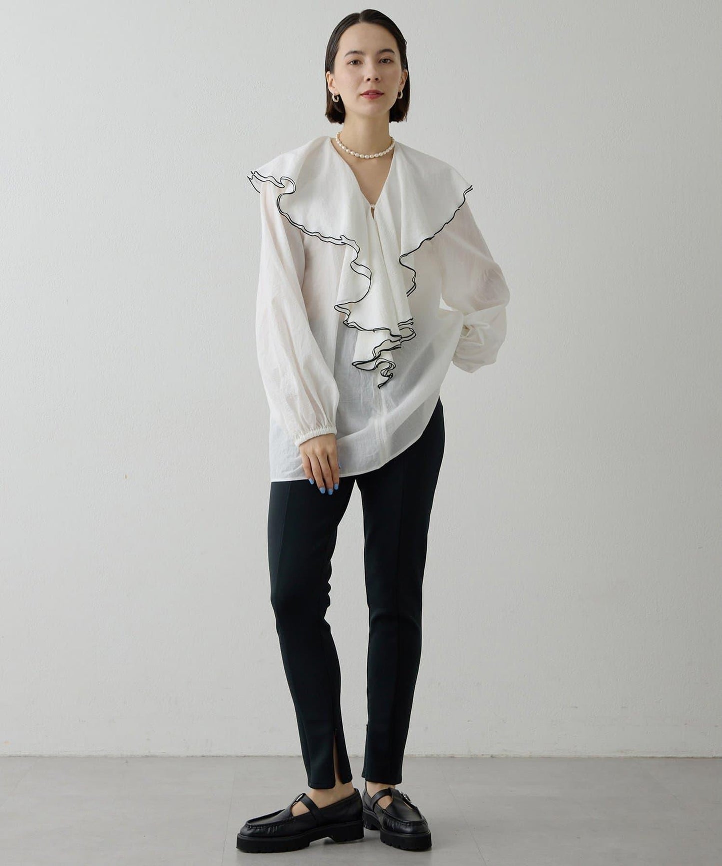 棉質荷葉邊襯衫