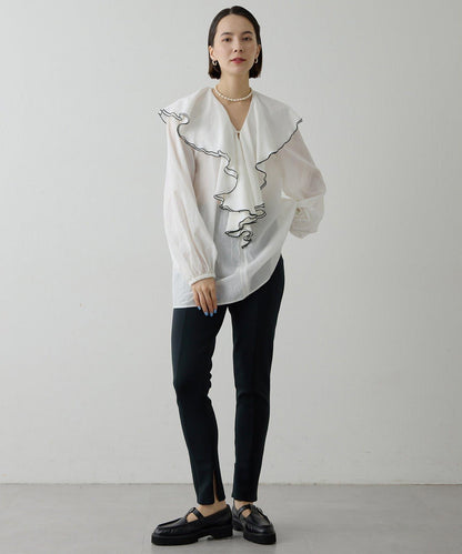 棉質荷葉邊襯衫