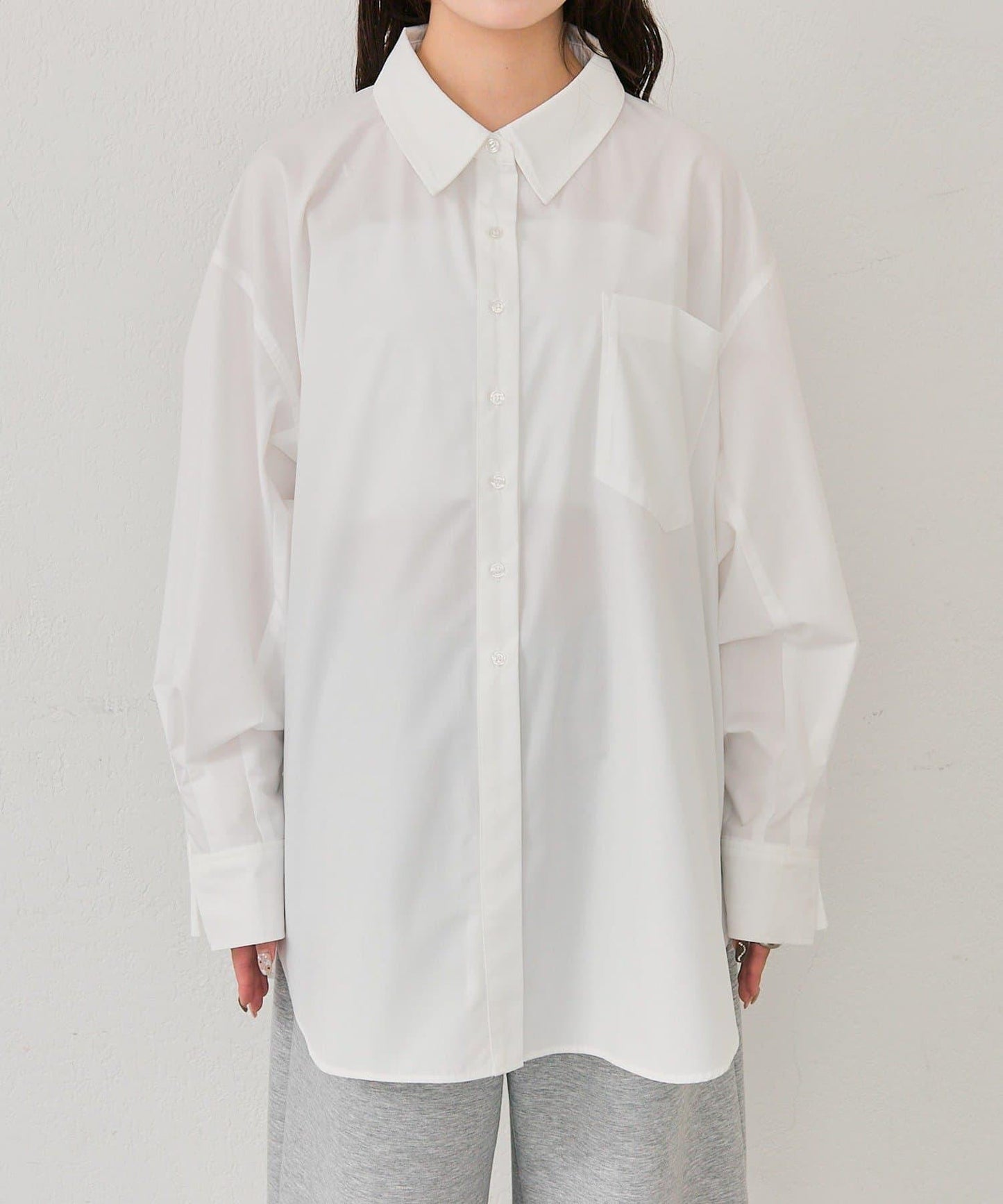 紐扣層疊寬鬆襯衫