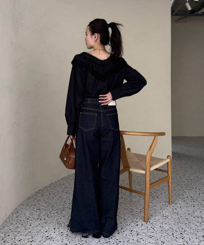 【@lily.s_y企畫】V型荷葉邊襯衫