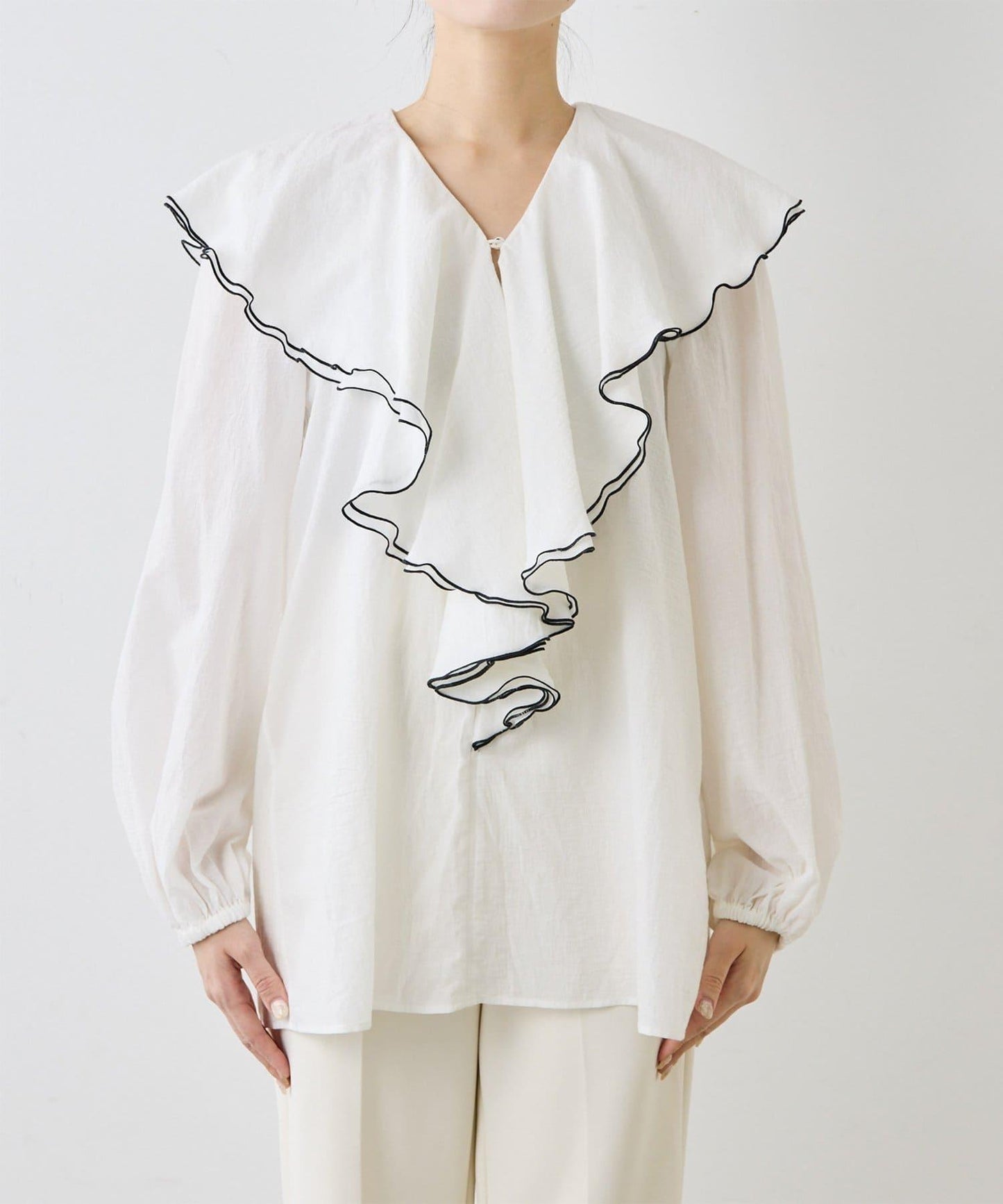 棉質荷葉邊襯衫
