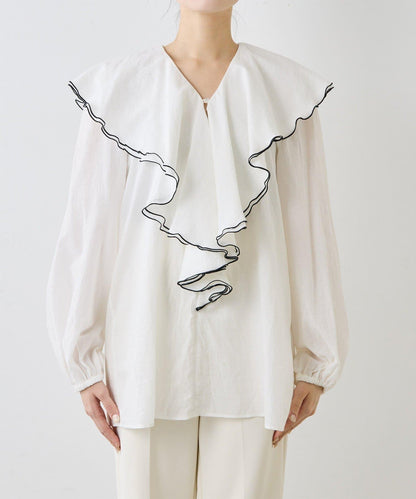 棉質荷葉邊襯衫