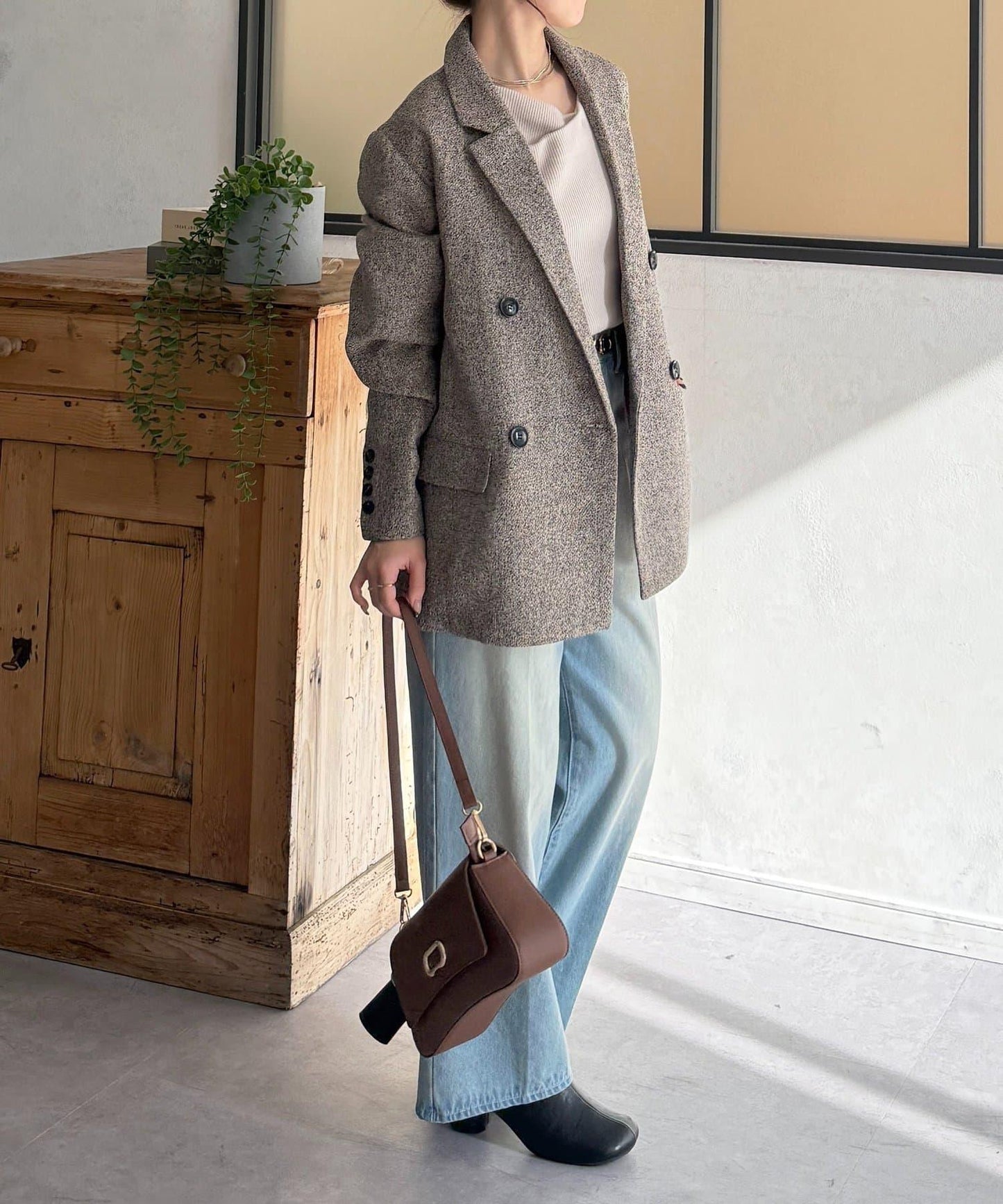 垂領羅紋針織套頭衫