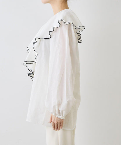 棉質荷葉邊襯衫