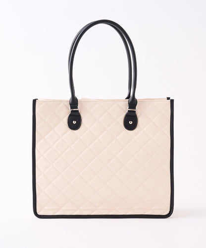 【復刻】帶有標誌刺繡的絎縫托特包