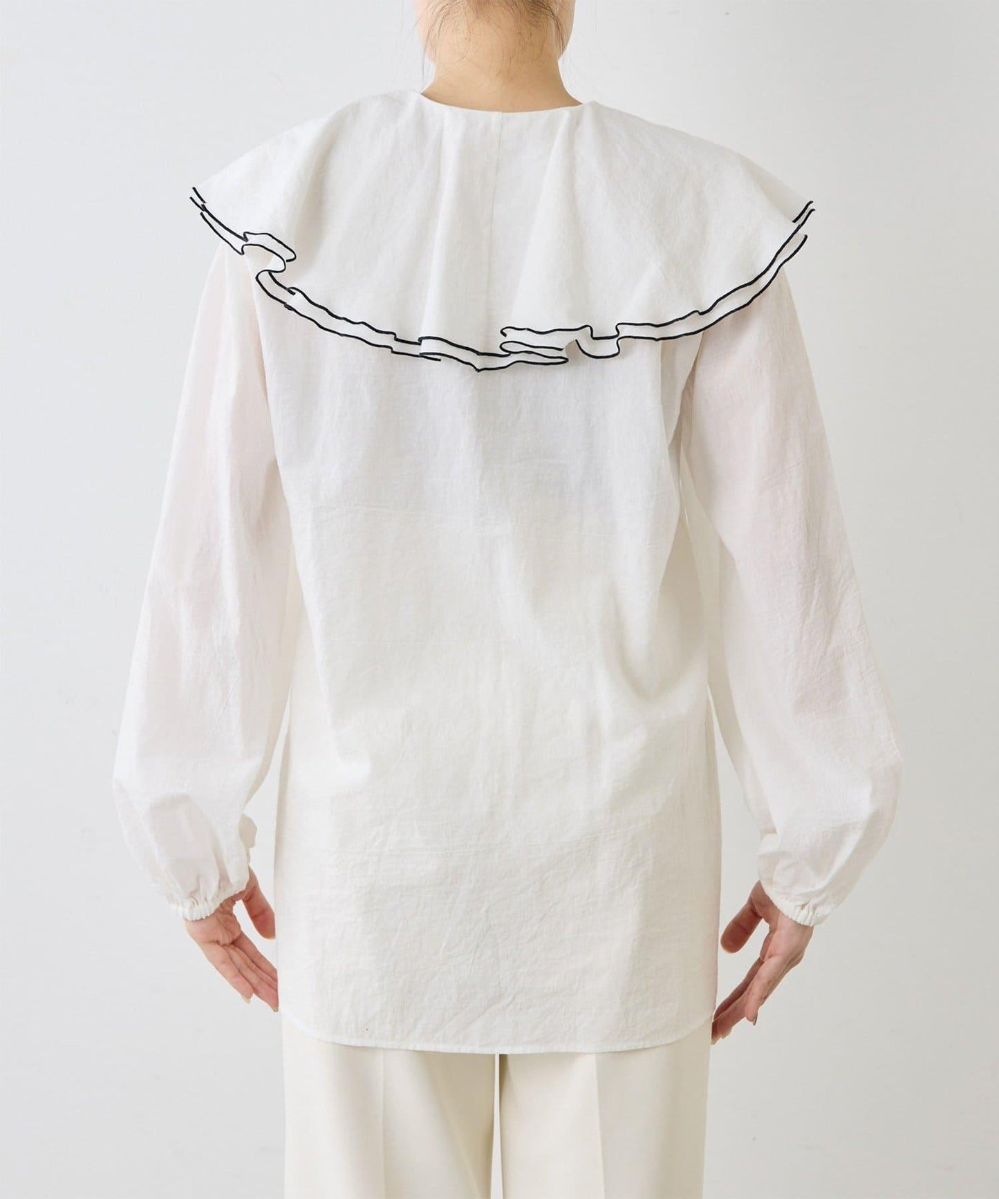 棉質荷葉邊襯衫