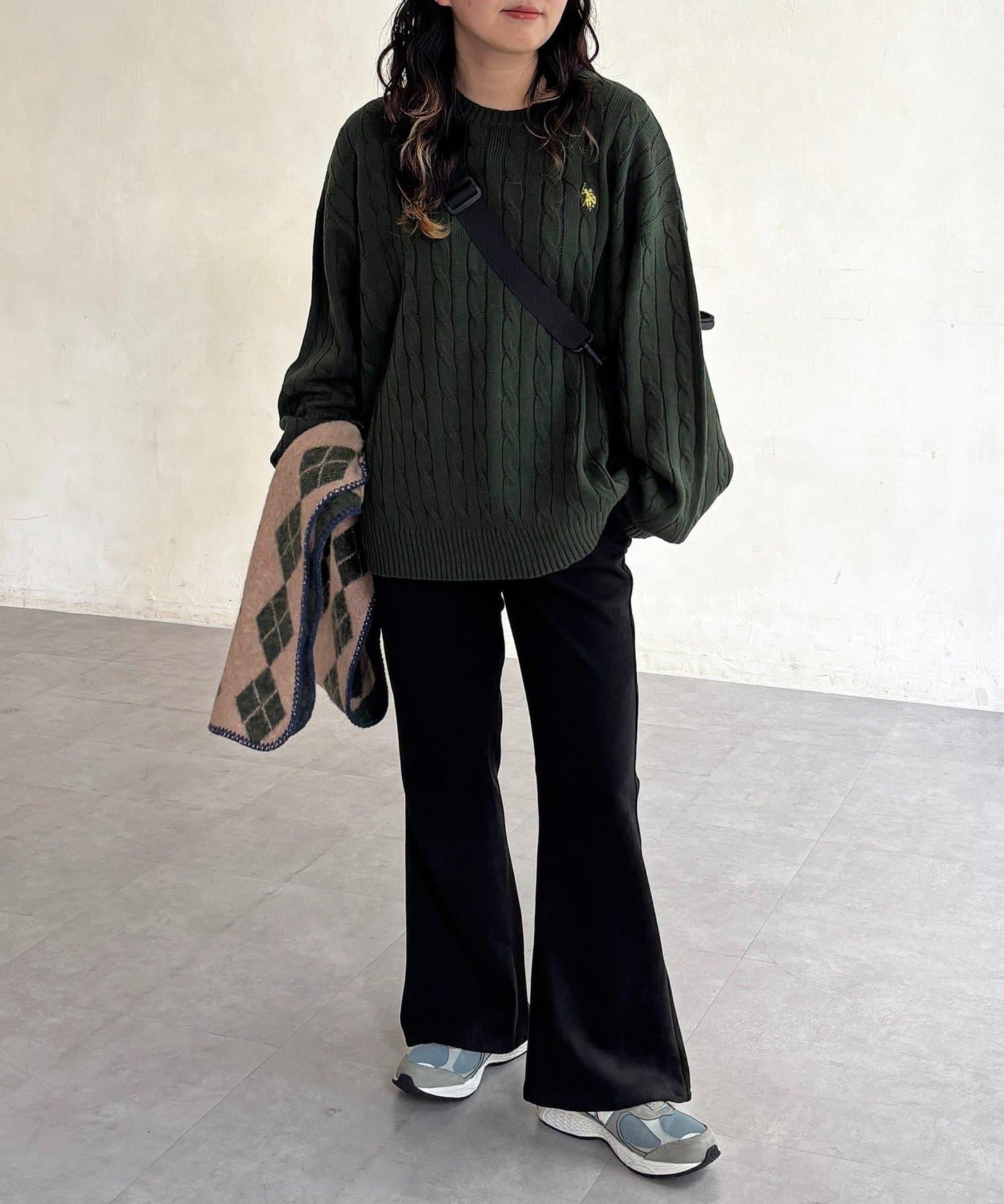 【U.S. POLO ASSN. 】1點刺繡麻花針織套頭衫