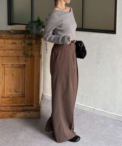 垂領羅紋針織套頭衫