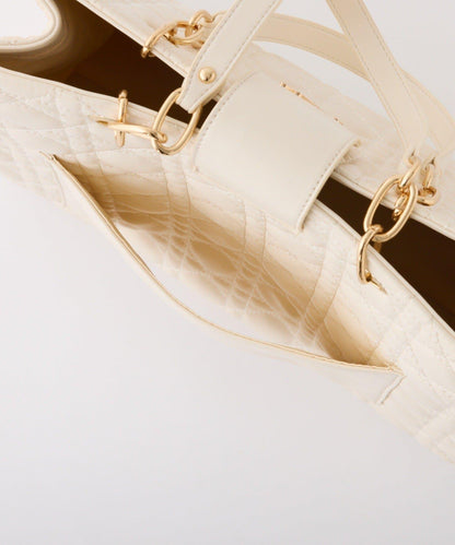 【復刻】帶徽章絎縫可摺疊托特包