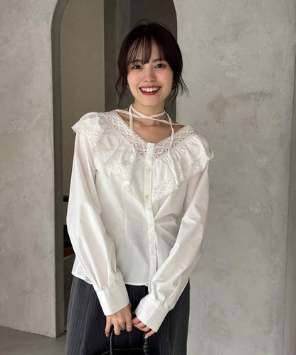 【@lily.s_y企畫】V型荷葉邊襯衫