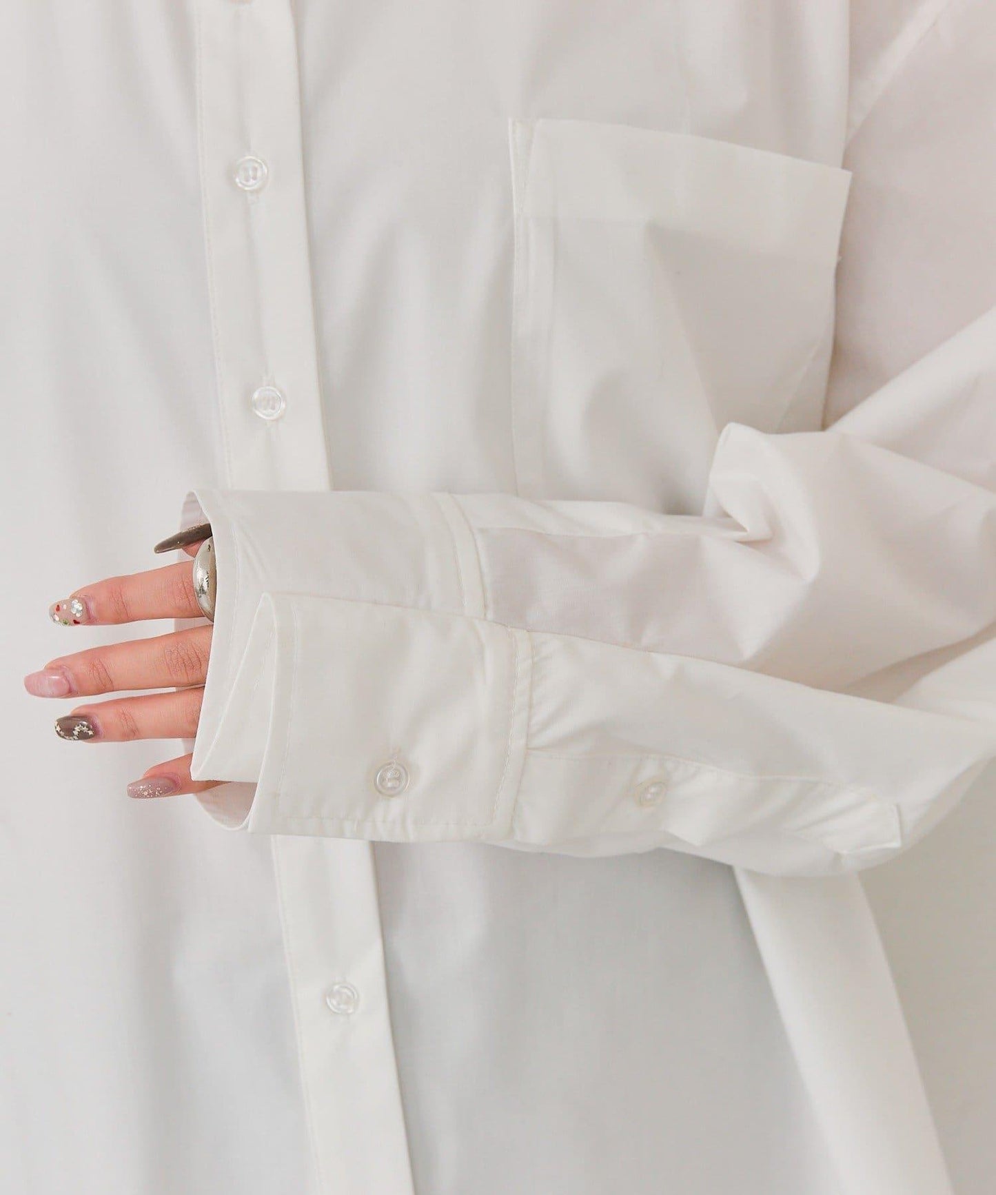 紐扣層疊寬鬆襯衫