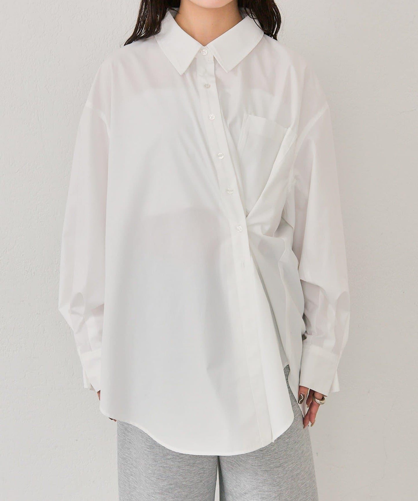 紐扣層疊寬鬆襯衫