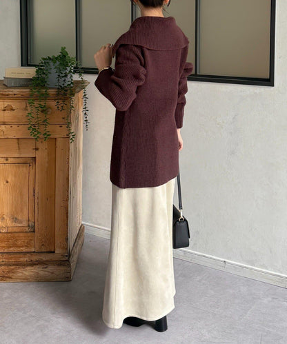 帶領雙拉鍊長款開衫