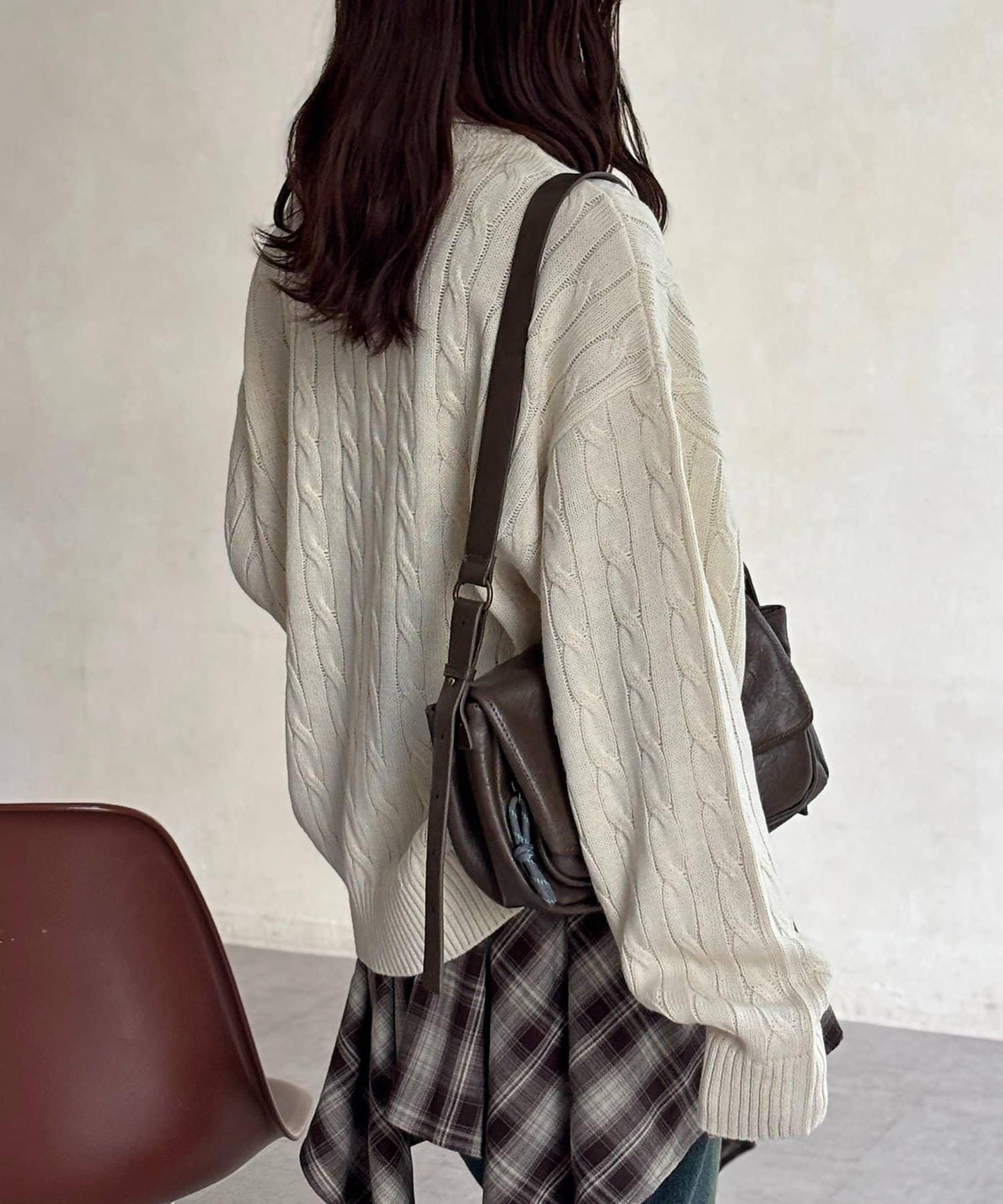 【U.S. POLO ASSN. 】1點刺繡麻花針織套頭衫