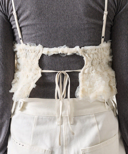 背部設計薄紗吊帶上衣