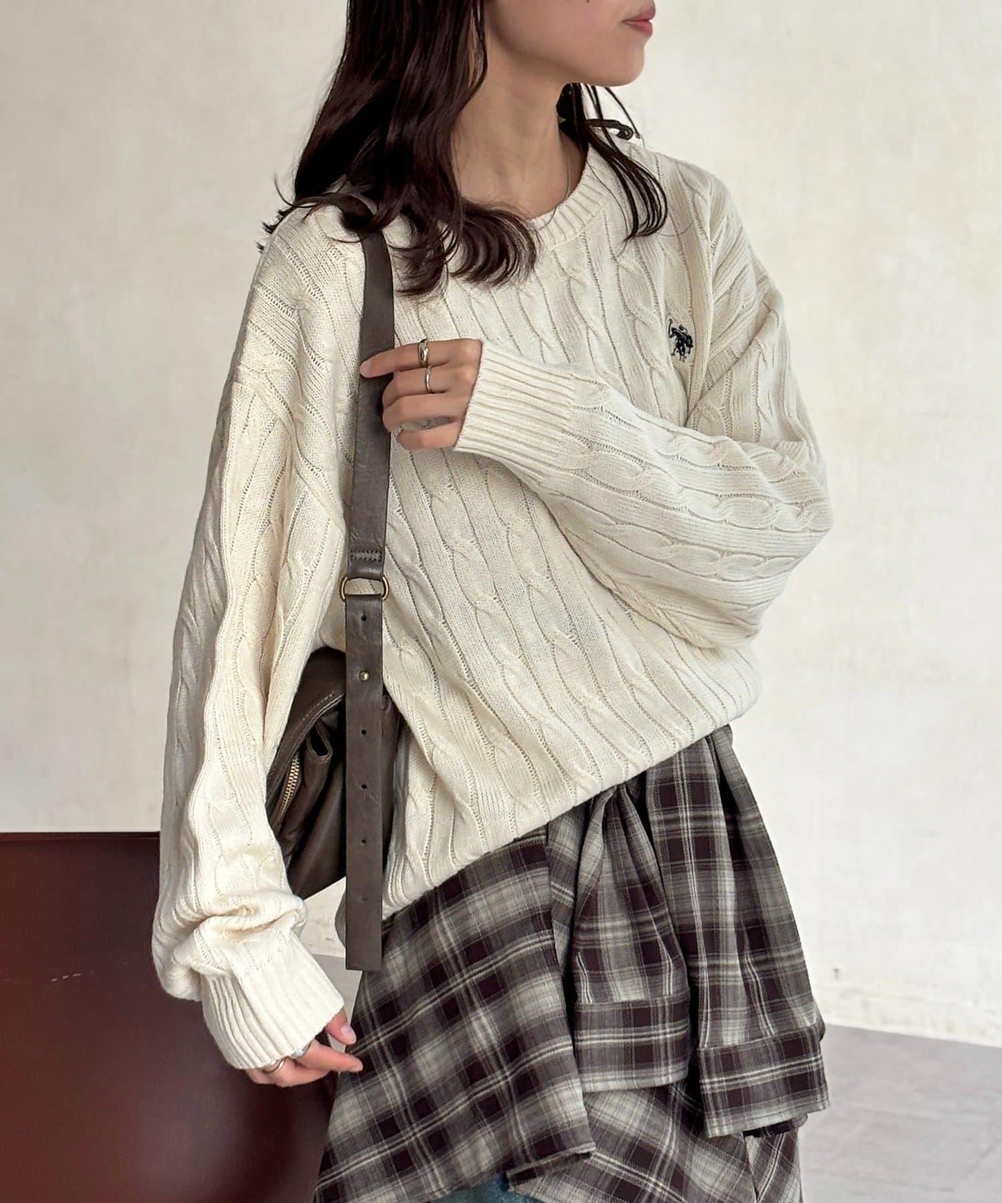 【U.S. POLO ASSN. 】1點刺繡麻花針織套頭衫