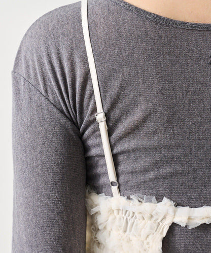 背部設計薄紗吊帶上衣