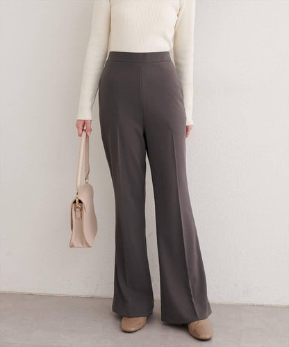 剪裁喬其紗彈力喇叭褲