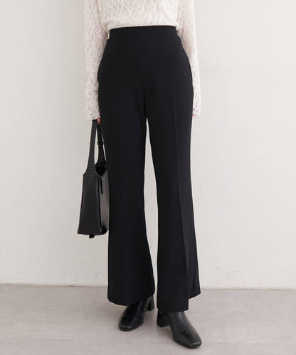 剪裁喬其紗彈力喇叭褲