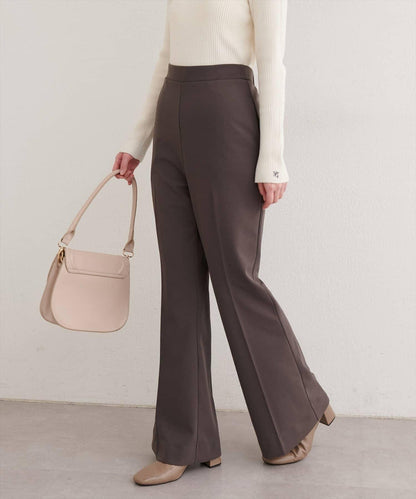 剪裁喬其紗彈力喇叭褲