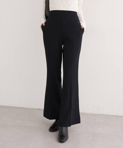 剪裁喬其紗彈力喇叭褲