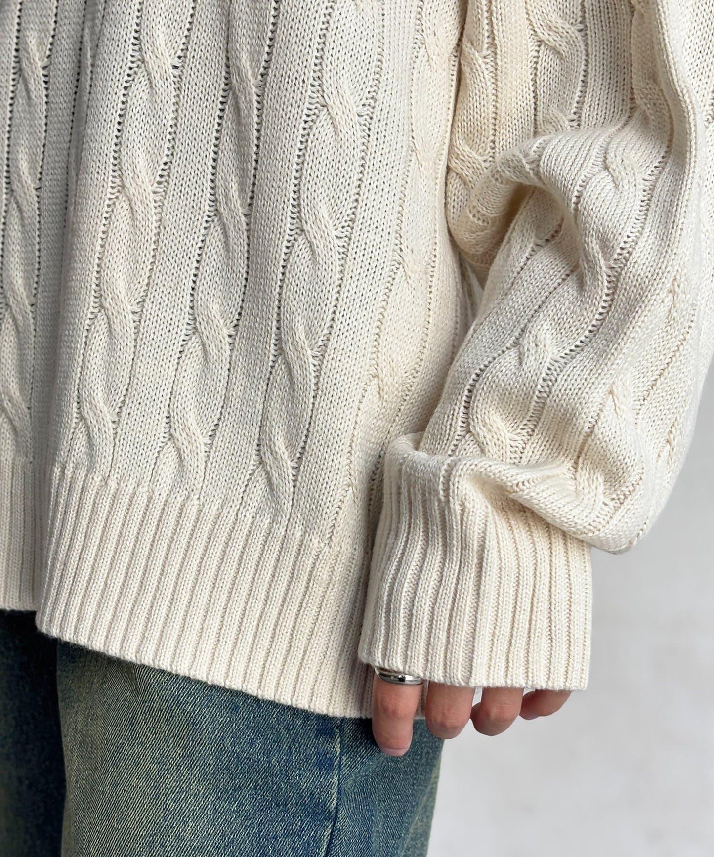 【U.S. POLO ASSN. 】1點刺繡麻花針織套頭衫