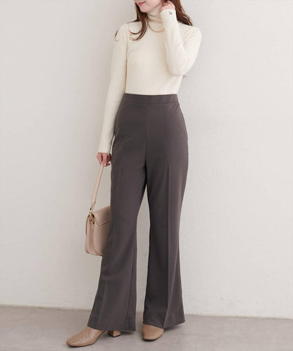 剪裁喬其紗彈力喇叭褲