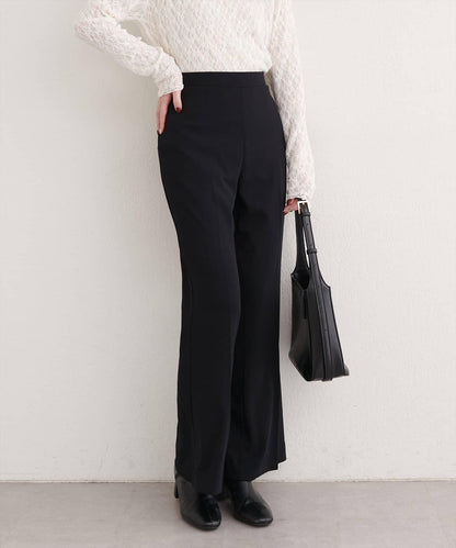 剪裁喬其紗彈力喇叭褲