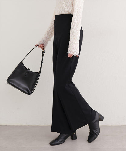 剪裁喬其紗彈力喇叭褲