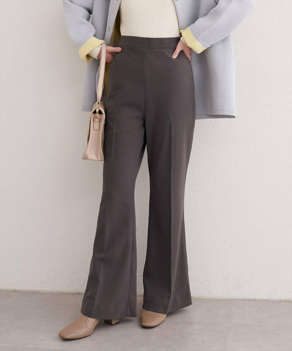 剪裁喬其紗彈力喇叭褲