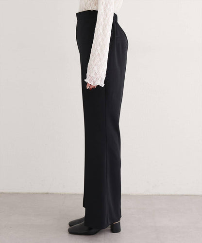 剪裁喬其紗彈力喇叭褲