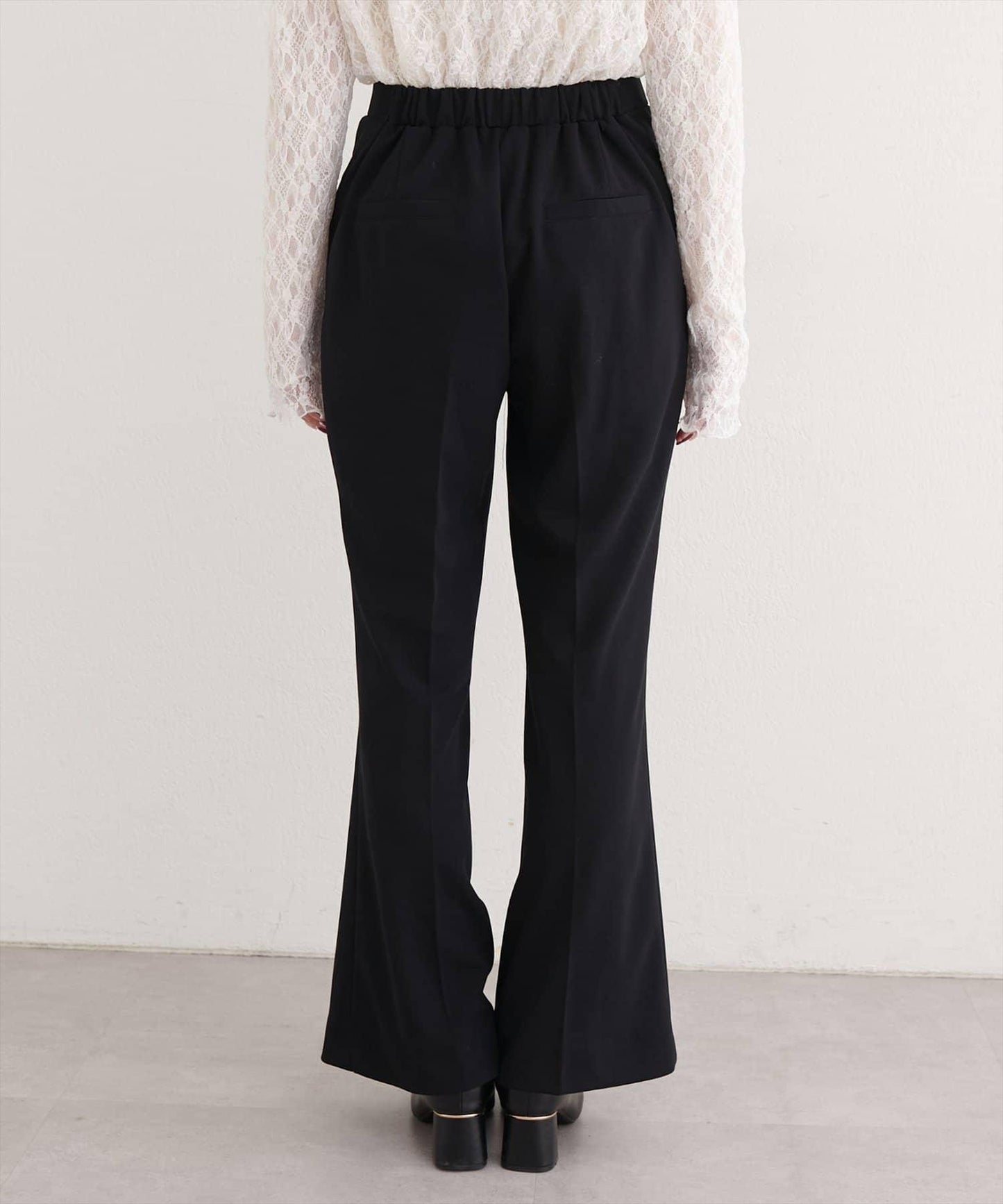 剪裁喬其紗彈力喇叭褲