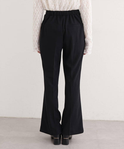 剪裁喬其紗彈力喇叭褲