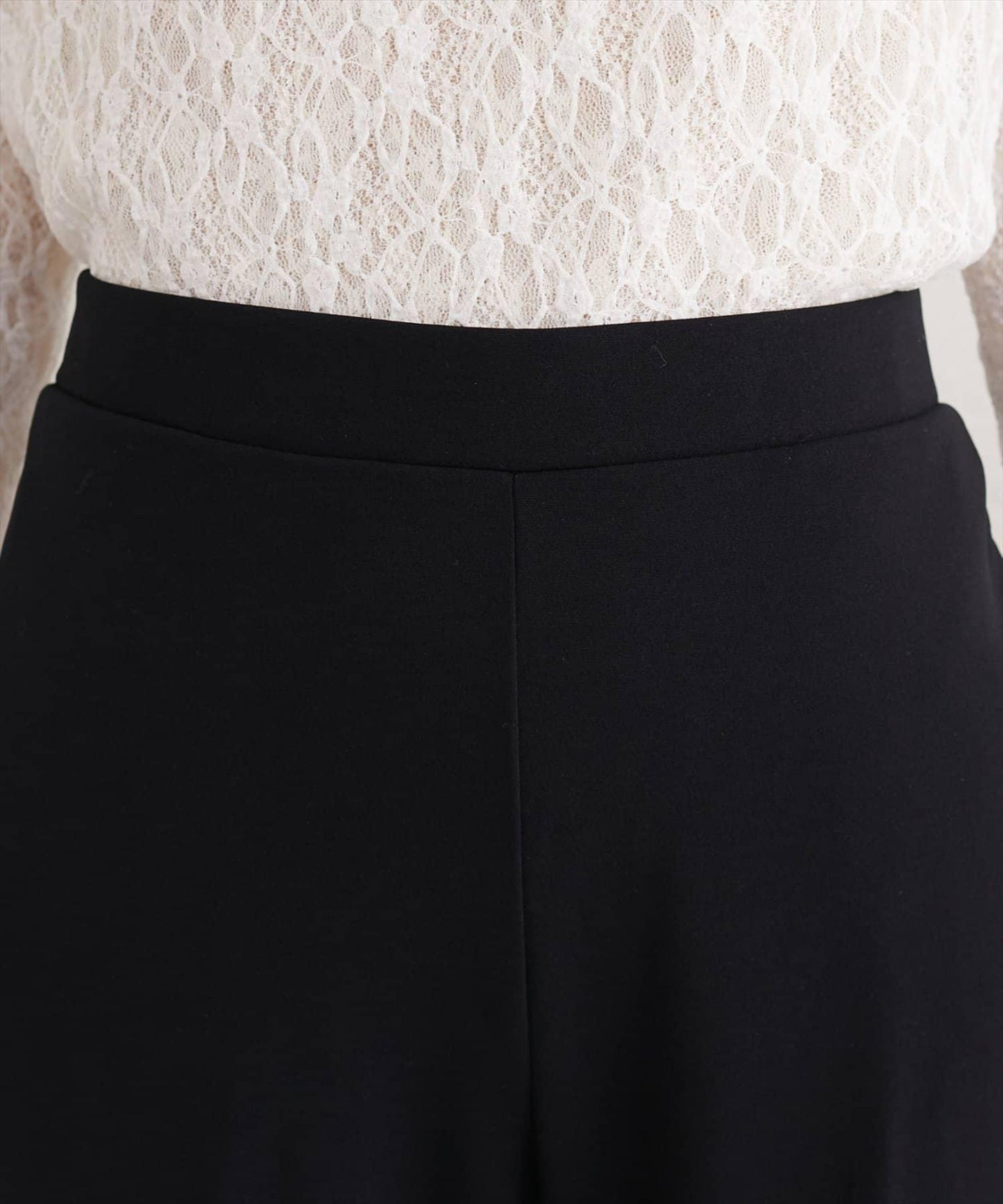 剪裁喬其紗彈力喇叭褲