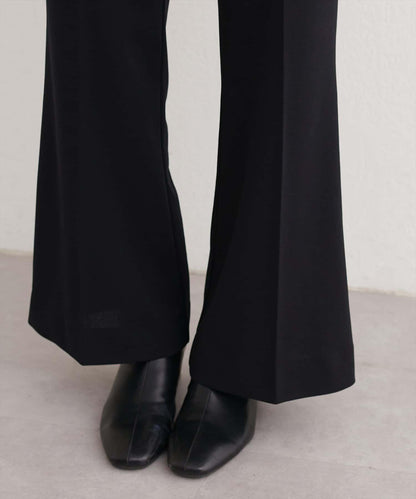 剪裁喬其紗彈力喇叭褲