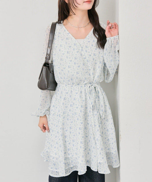 裹身花卉迷你連衣裙