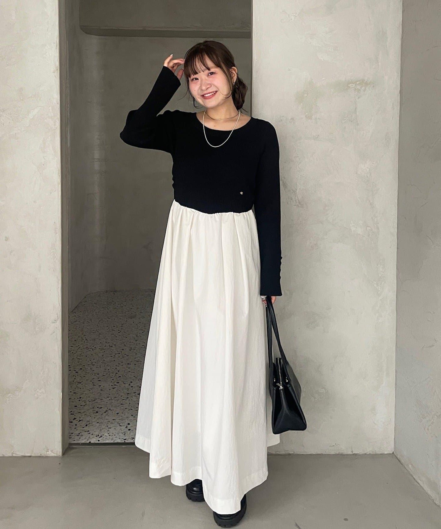 【@__misa__03企劃】帶飾牌拼接連衣裙