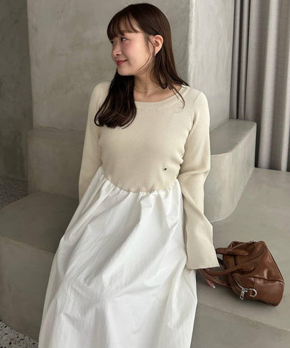 【@__misa__03企劃】帶飾牌拼接連衣裙