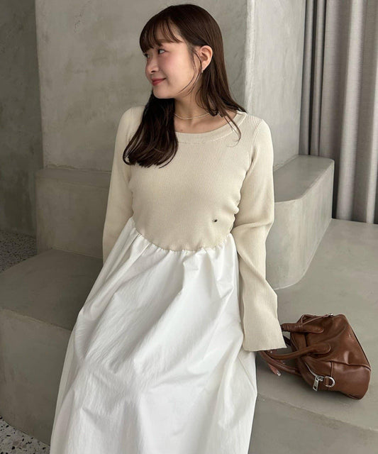 【@__misa__03企劃】帶飾牌拼接連衣裙