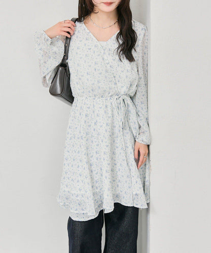 裹身花卉迷你連衣裙