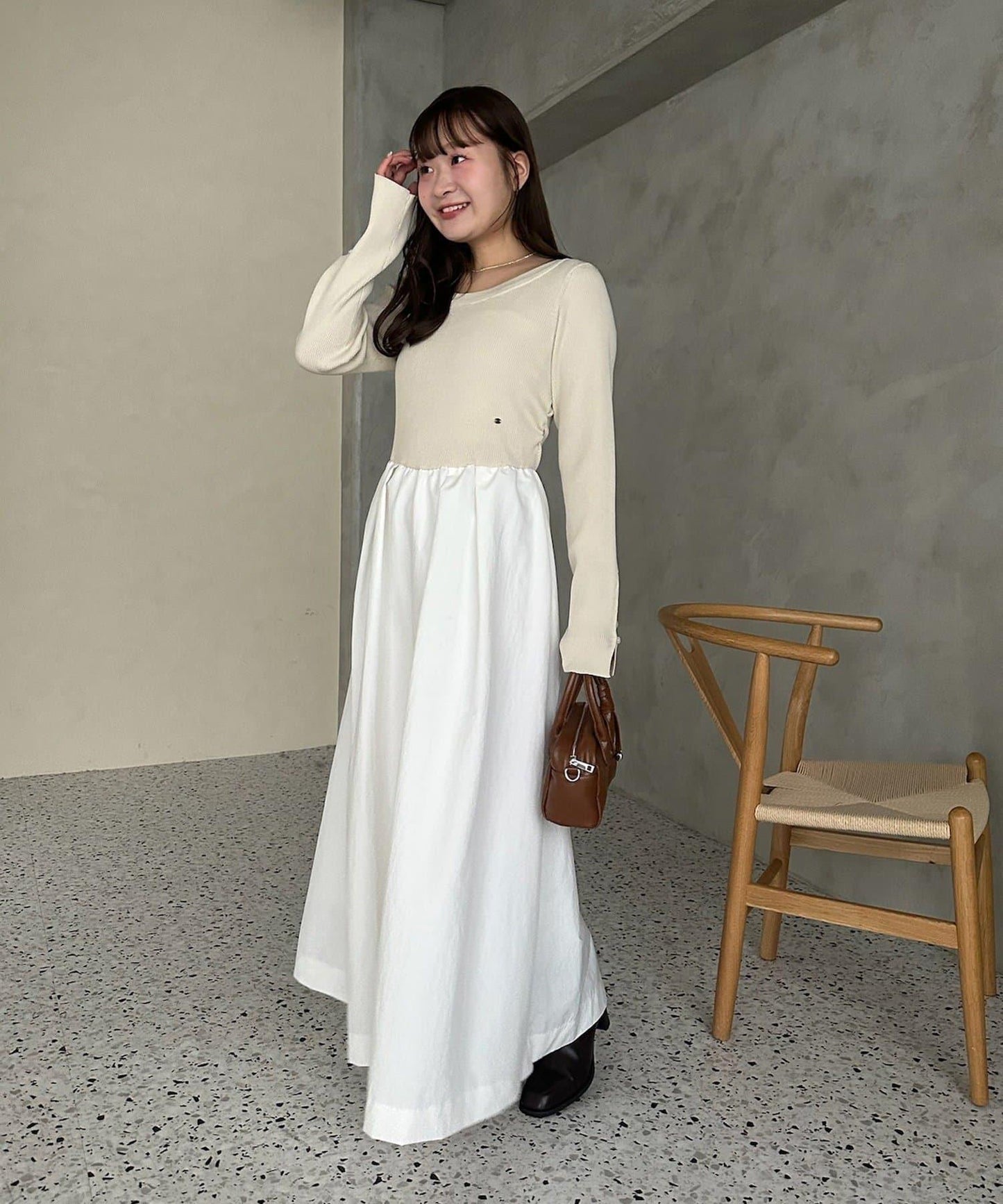 【@__misa__03企劃】帶飾牌拼接連衣裙