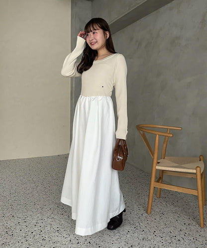 【@__misa__03企劃】帶飾牌拼接連衣裙