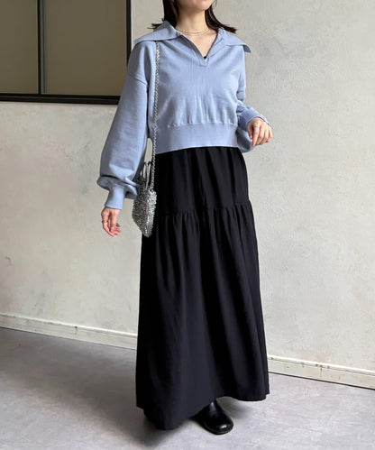 帶領針織套裝吊帶連衣裙