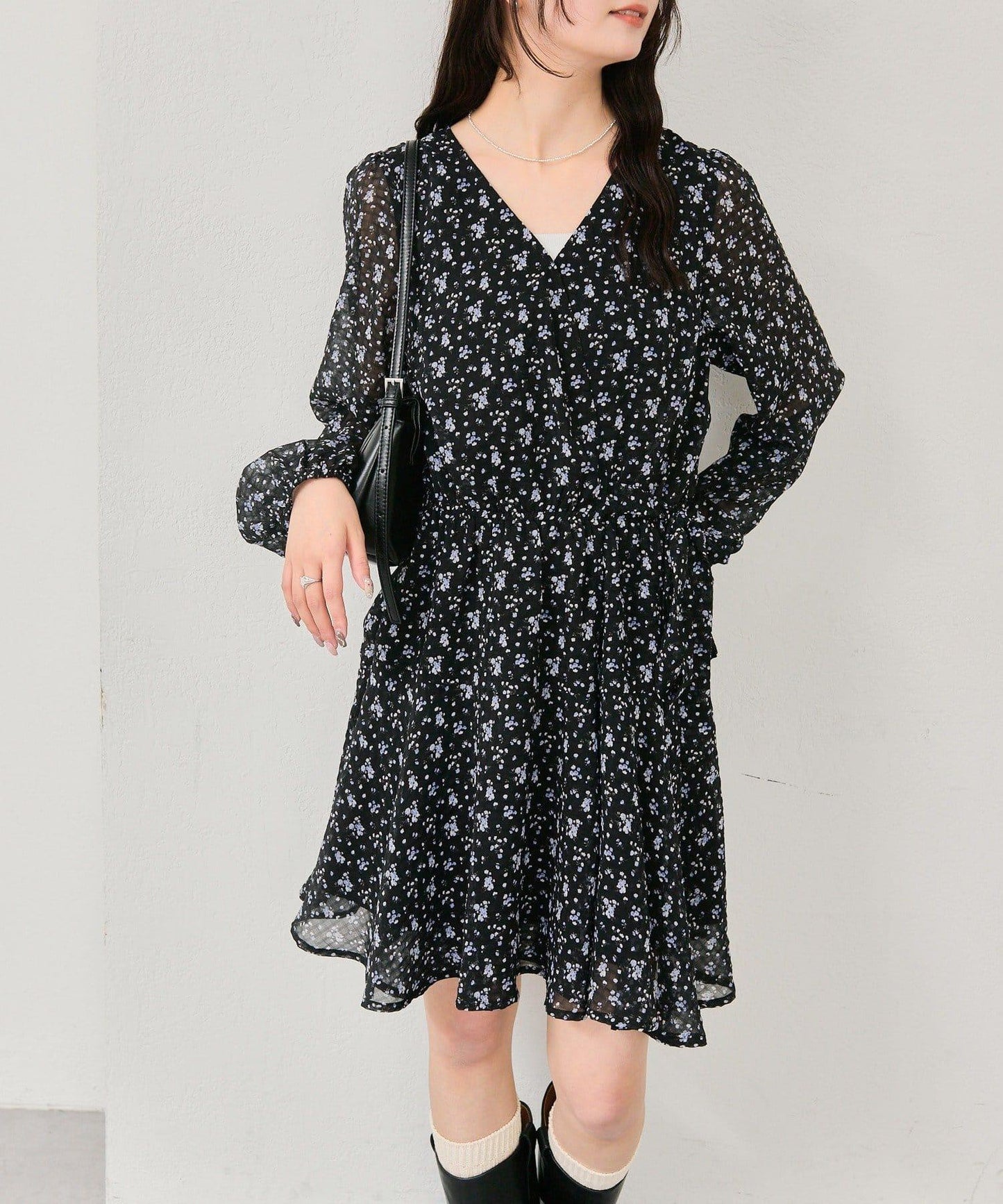 裹身花卉迷你連衣裙