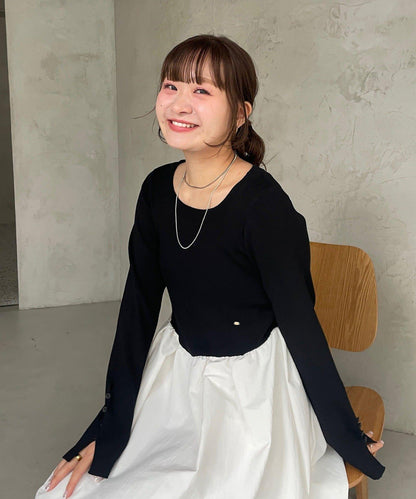 【@__misa__03企劃】帶飾牌拼接連衣裙